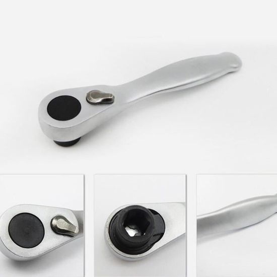 Qiilu Mini Clé à Cliquet Clé à Cliquet à Douille Mini Clé à Dégagement Rapide Tournevis Manche