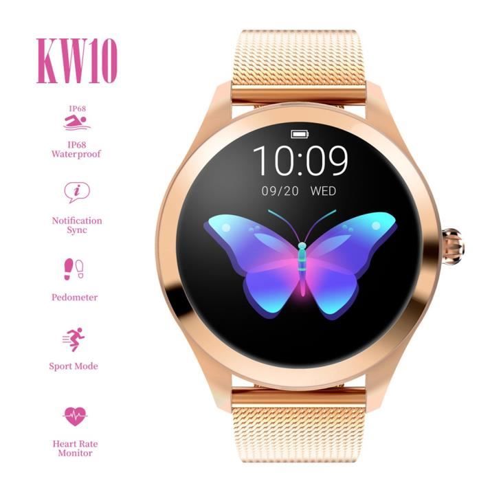 KW10 Smart Watch IP68 Bracelet de surveillance de la fréquence cardiaque étanche Fitness