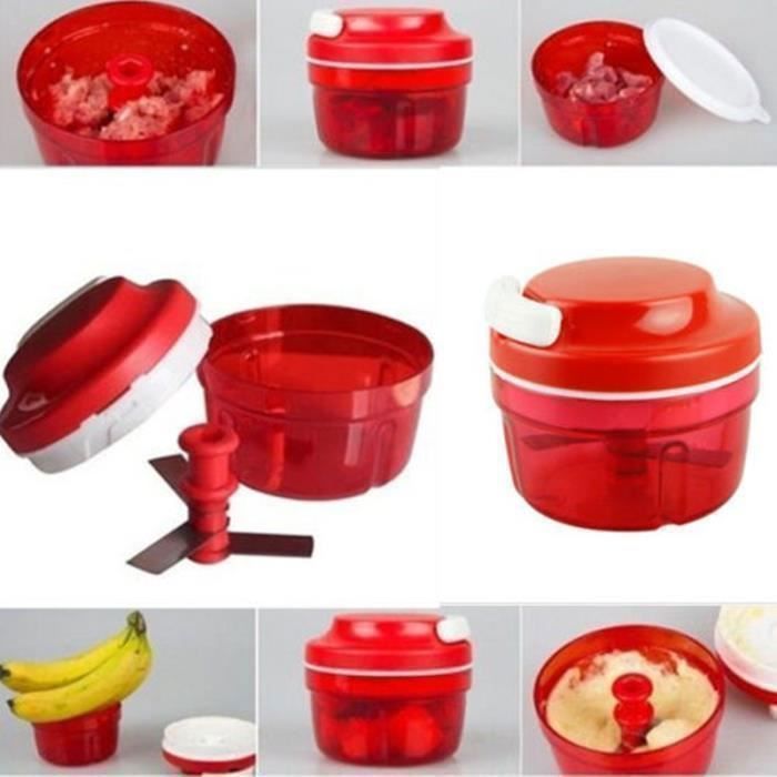 Ustensiles de Cuisine Shredder Hachoir à Légumes Hachoir Manuel Rouge