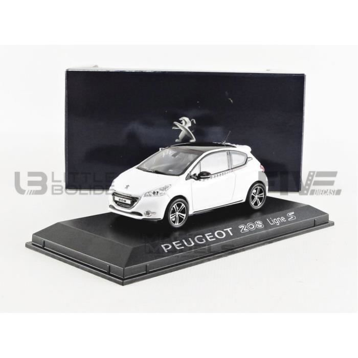 Voiture Miniature de Collection - NOREV 1/43 - PEUGEOT 208 Ligne S - 2012 - White - 472806