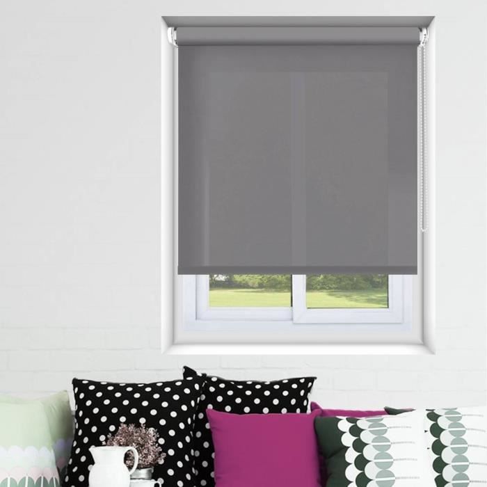 Store Enrouleur Tamisant Uni Gris Rosé 180cm x 190cm