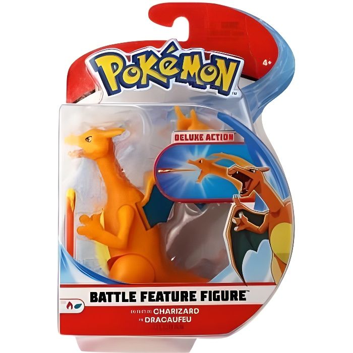 Pokemon Dracaufeu - Figurine Deluxe Action : Fonction De Combat - Pokemon Orange - Jouet Garcon