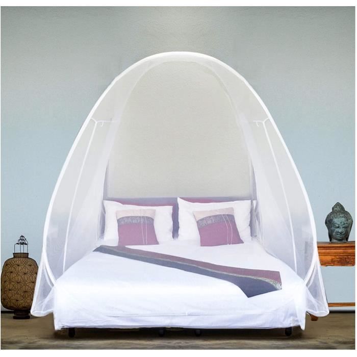EVEN NATURALS Moustiquaire de luxe, Grande Taille : Pour lit Double à King size, Trous Fins, Auvent, Moustiquaire, Design Pliab A6