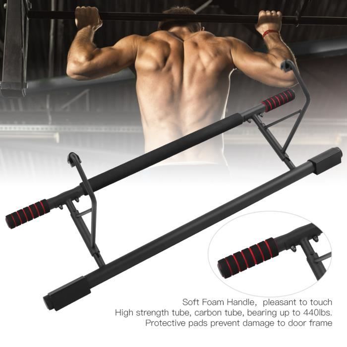 Barre de traction pour Porte Gym Barre Horizontale de Porte de Gym Exercice Fitness Charge Max 150KG - 100x26x34 cm HB035