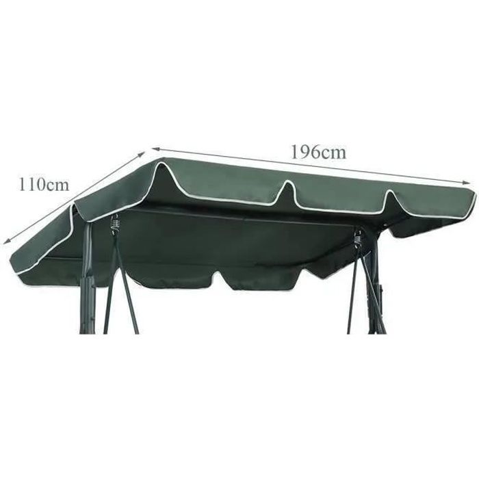GIANTEX Toit de Rechange pour Balancelle 196 x 110 cm,Toit de Balançoire Toile Imperméable en Polyester,Vert