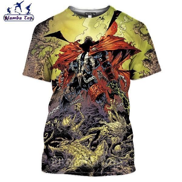T-shirt Homme,Mamba haut 2020 plus récent hommes 3D noir t-shirt Anime Spawn t-shirt Fitness femmes T-shirts super-héros O cou homm