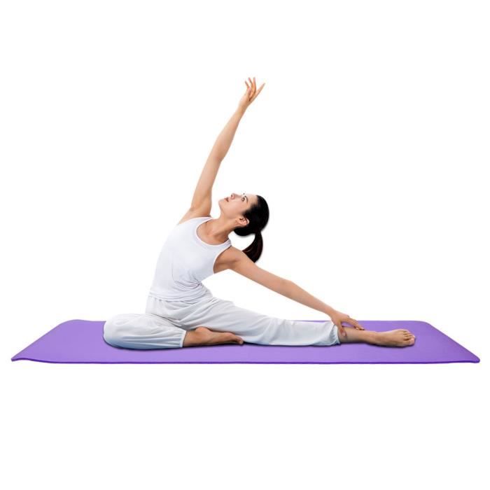 Tapis de yoga-export haute densité 183*61*1 tapis + sangle film plastique violet