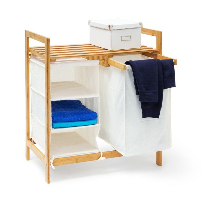 Relaxdays linge LINEA avec étagère panier a linge 10019206_0