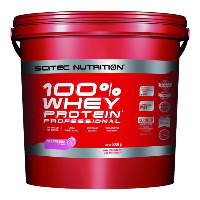 100% Whey Professional 5kg FRAISE Scitec 5000g