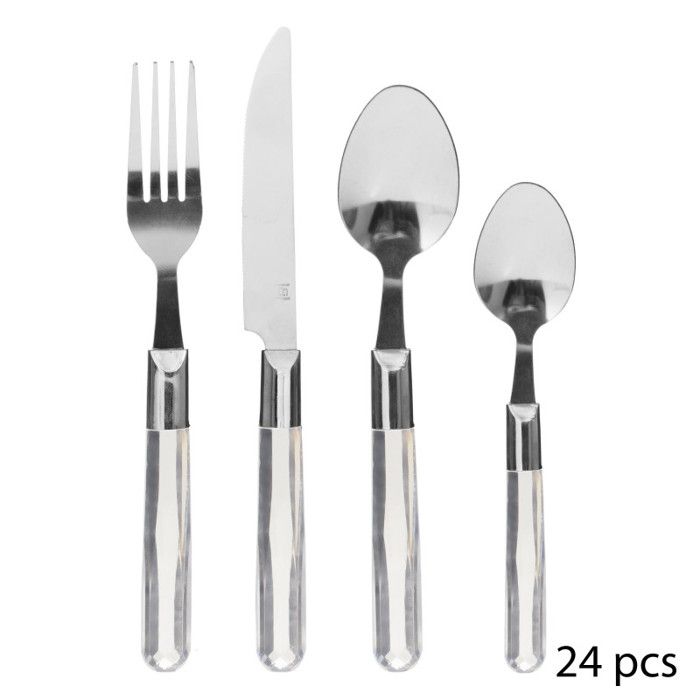 Ménagère 24 pièces -Orchidée- Secret de gourmet - Couleur: Ménagère 24 pièces orchidée transparent