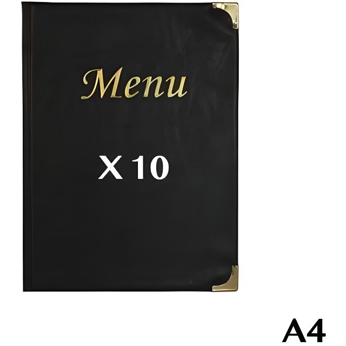 10 Protège-menus A4 Basic noir 10 Noir
