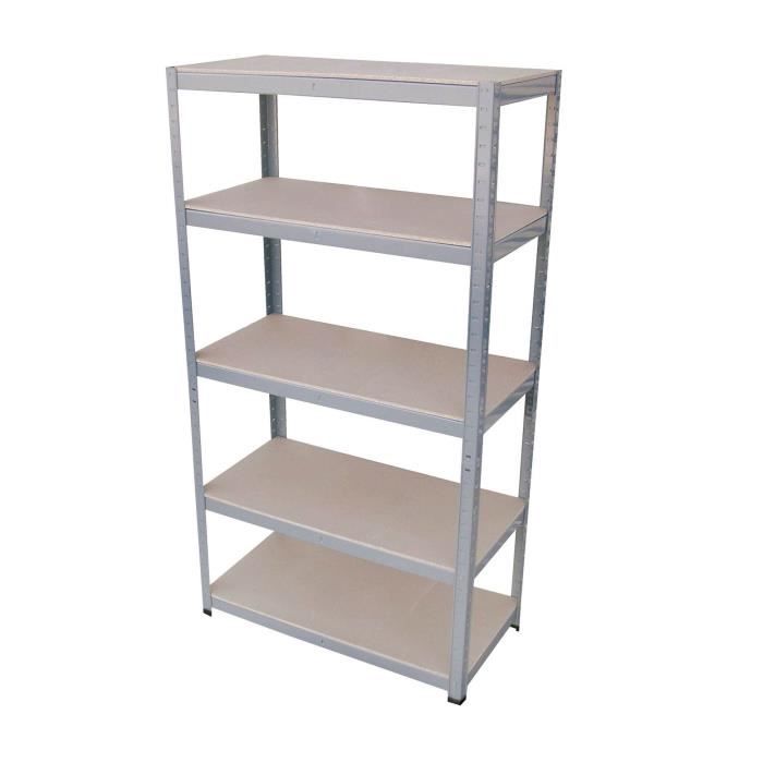 SODIAC Etagère-Rayonnage charge lourde 5 tablettes -175 Kg par plateau - 180 x 90 x 45 cm