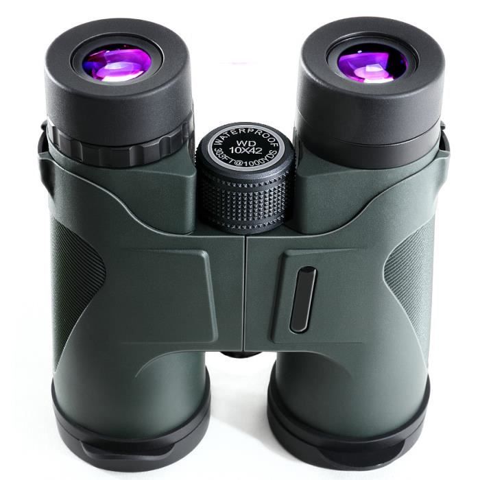 Jumelles Optique Compactes 10X42 HD Jumelles Adulte professionnel télescope pour chasse randonnee escalade observation des Oiseaux