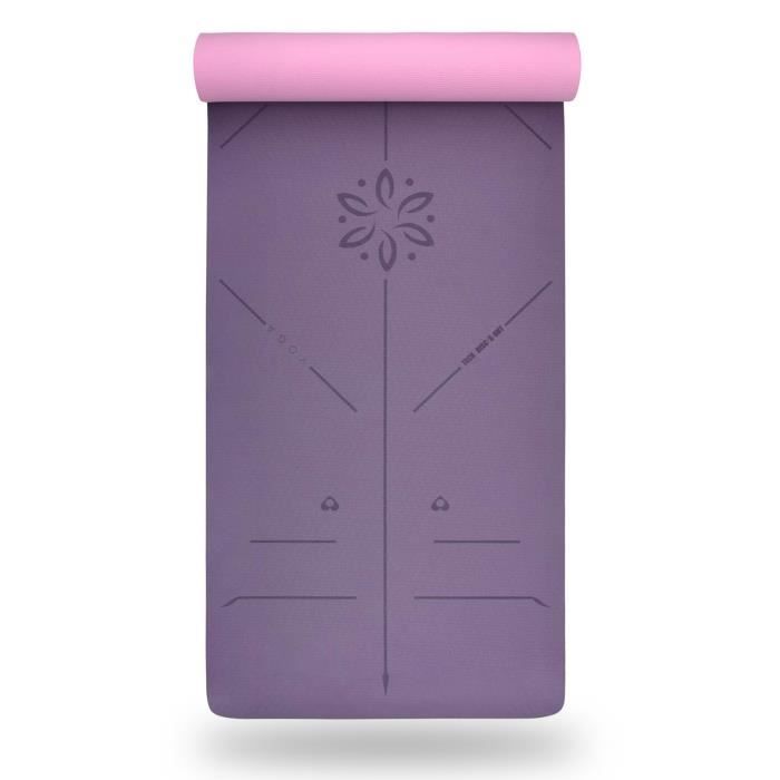 TD® Tapis de Yoga/ Fitness/ Antidérapant, Épais, Écologique et Non Toxique en TPE avec des repères d'alignement du Corps
