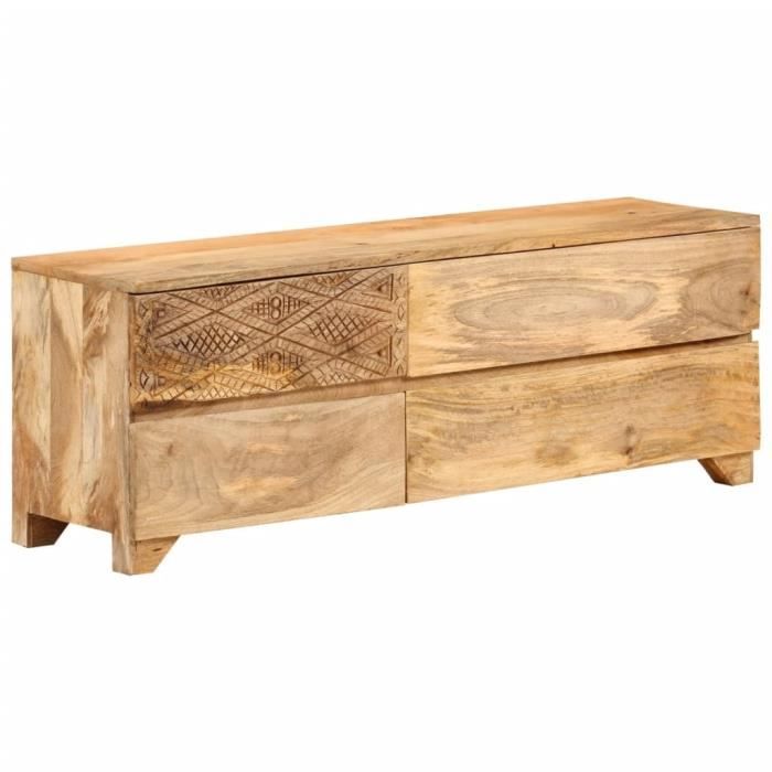 vidaXL Meuble TV Bois massif de manguier 120 x 30 x 40 cm