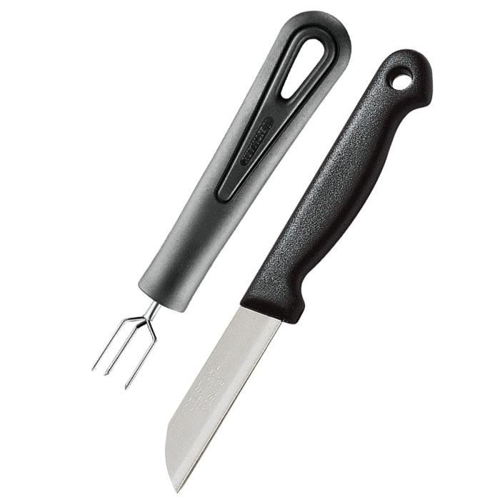 Westmark 28152280 Set de Fourchette à Pommes de Terre-Couteau PP-Inox Noir-Argent 15,9 x 2,7 x 2 cm