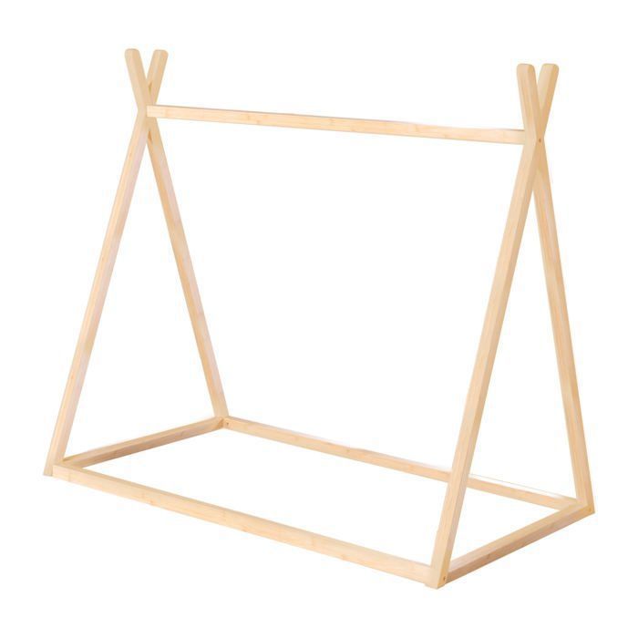 Lit Tipi 70 x 140 cm pour Enfants ROBA - Bambou Certifié FSC - Lit Indien pour Garçon et Fille - Finition Naturelle Lit Tipi 70 x 140 cm pour Enfants ROBA - Bambou Certifié FSC - Lit Indien pour Garçon et Fille - Finition Naturelle