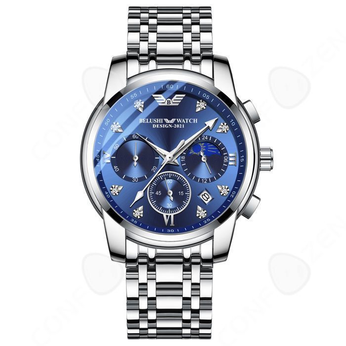 Montre LIGE Homme Chronographe Analogique - Cadran Sportif, Étanche 3ATM, Bracelet Silicone - Mouvement Japonais