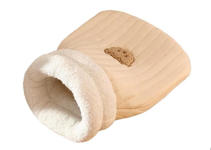 Sac de couchage grotte pour lit pour chat, grotte pour lit en tissu lin,Cozy Cat Bed Cave Lits
