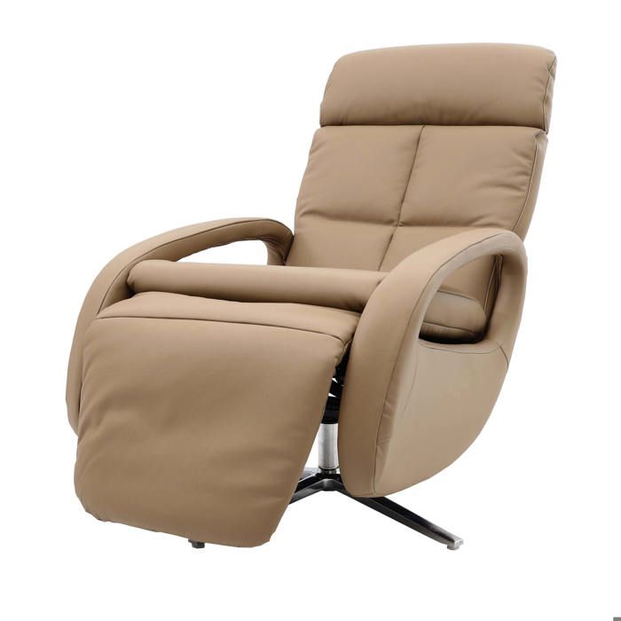 Fauteuil de relaxation fauteuil tv avec accoudoirs fonction inclinable rotatif en cuir taupe 04_0006834 Fauteuil de relaxation fauteuil tv avec accoudoirs fonction inclinable rotatif en cuir taupe 04_0006834