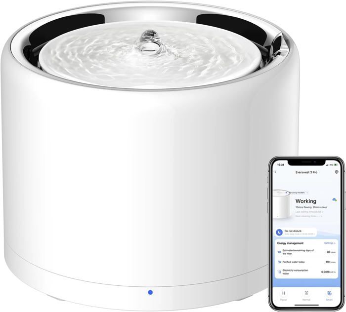 Meilleurs prix pour Fontaine A Eau Chat Sans Fil,Distributeur D'Eau Intelligent Automatique Pour Chats Et Chiens,Réservoir Intérieur En Acier