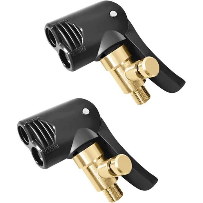 Adattatore Gonfiaggio Bici 2 Adaptateurs Valve Pneu En Laiton - Pour Gonflage Facile - Clip Inclus - Voiture, Camion Adaptateur Pompe Velo