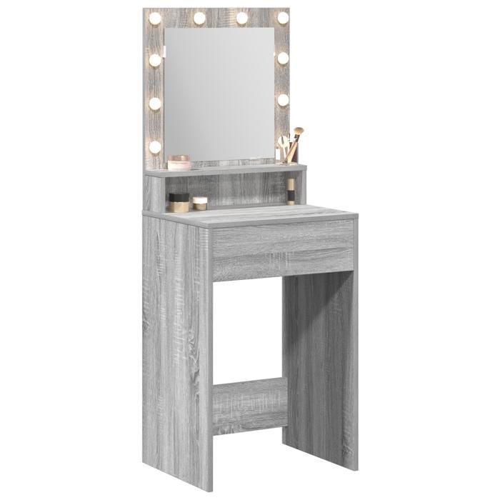 MGH - TOP coiffeuse/Table de maquillage - 1 femme - Gris Sonoma 50x41x135 cm - Bois dingénierie FR397