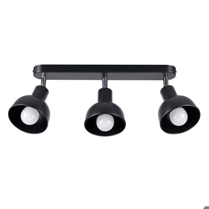 Plafonnier en Acier - ELARA - Noir - IP20 - Max 15W LED - E27 - Style Grenier