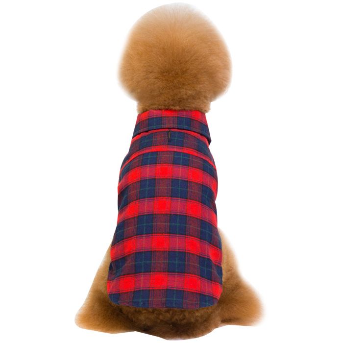 Comparer les prix de Vêtements pour chiens Gilet à carreaux en coton pour animaux de compagnie Vêtements pour chiens épais et chauds avec velcro