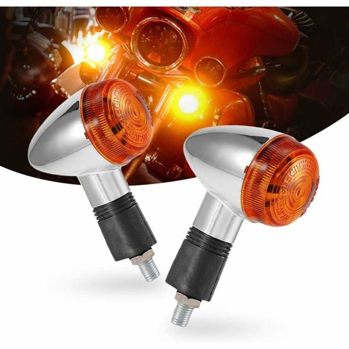 Clignotants de moto 2 pièces Chrome Bullet avant feux arrière pour Honda Harley Kawasaki Suzuki Yamaha moto Street Standard personn