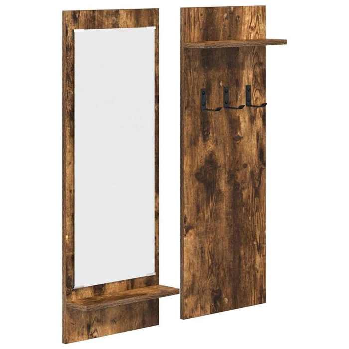 Marron Porte-manteau mural - Meuble d’Entrée pour vêtements avec étagère Chêne fumé 70 x 10 x 90 cm @EU340282