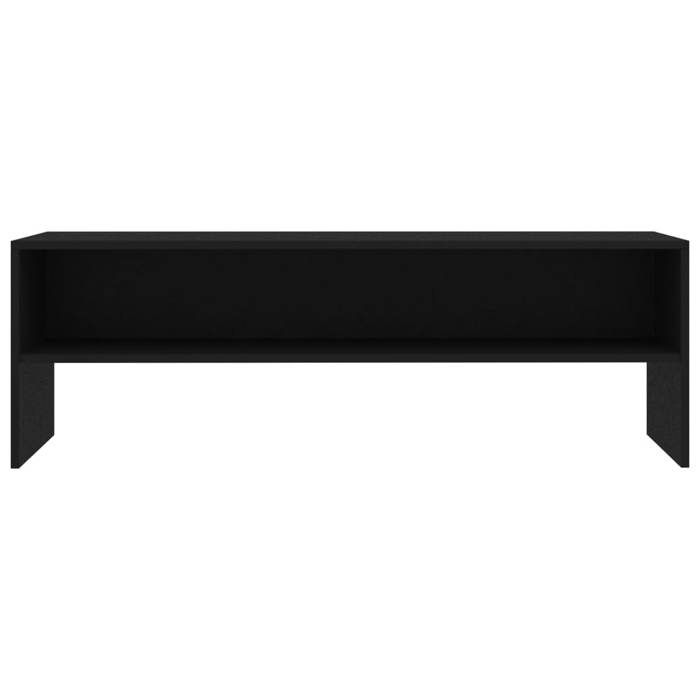 Meuble TV en bois dingénierie - WIENS - Noir - 120x40x40 cm - Compartiment ouvert - Facile à nettoyer