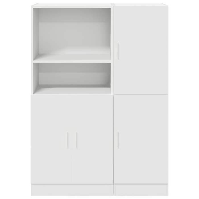 Ensemble darmoires de cuisine - WIENS - Blanc - Bois dingénierie - 95x415x1315 cm - Capacité de charge 60 kg