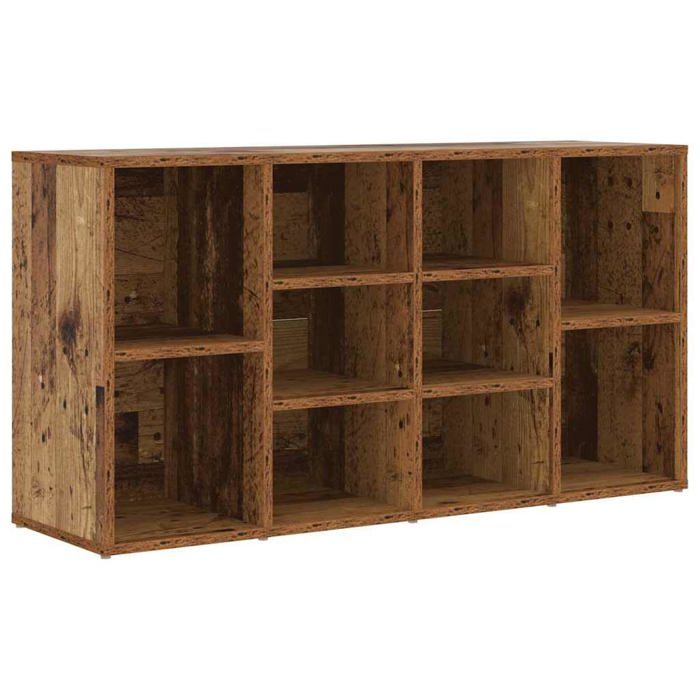 Banc à chaussures en bois dingénierie - vidaXL - Bois Ancien - 103x30x545 cm - 10 étagères - Rectangulaire