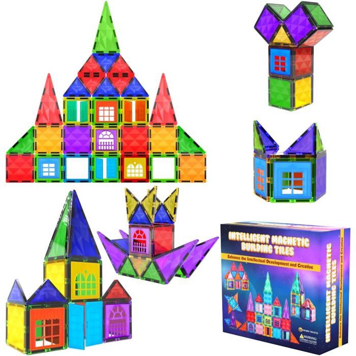 Blocs De Construction Magnétiques ToyUnited - 200 Pièces Avec Portail Magique | Jeu Éducatif Enfants 3-7 Ans, Forêt Enchantée