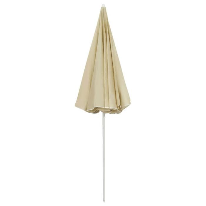 Parasol de plage inclinable - MEUBLECHIC - 240 cm - Polyester anti-UV - Inclinable - Résistant aux intempéries