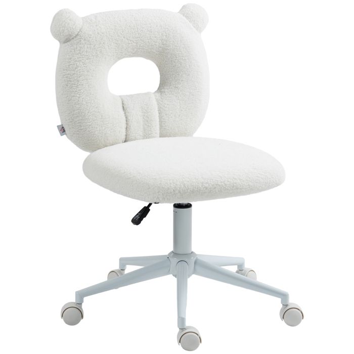Chaise de bureau enfant - Blanc - Réglable en hauteur - Pivotante - Dossier moyen Chaise de bureau enfant - Blanc - Réglable en hauteur - Pivotante - Dossier moyen