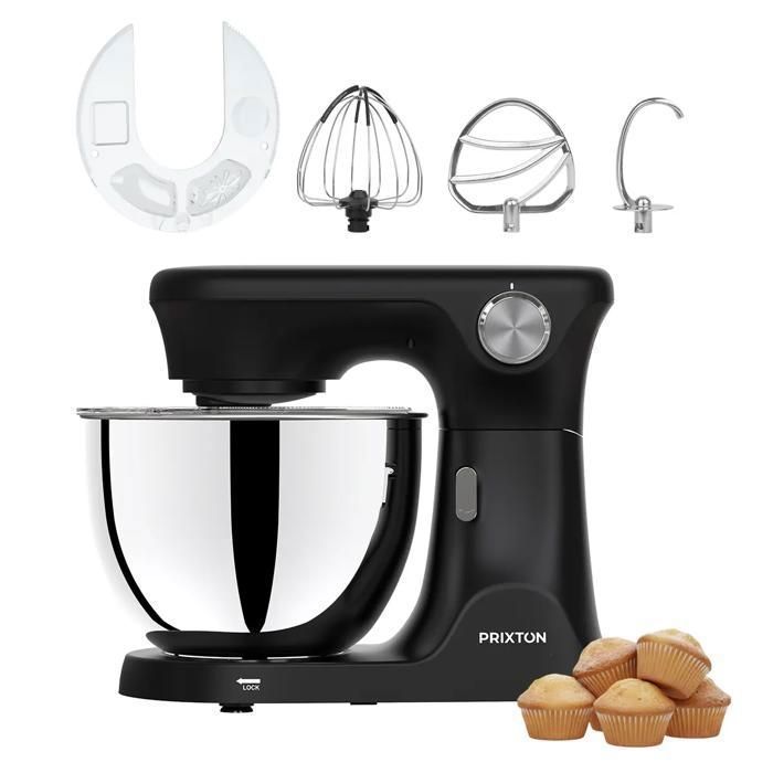 Robot P&acirc;tissier PRIXTON KR350 Multifonctions 8 litres 2000W 6 Vitesses 3 accessoires Matte Black