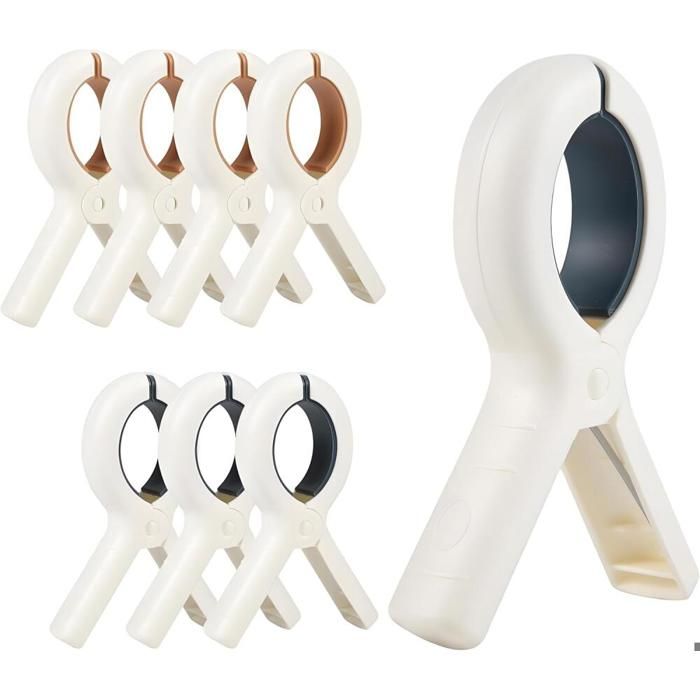 8 pièces Grosse Pince à Linge Pinces à Serviettes Pince Serviette Plage Pinces à Serviettes de Bain Clips (4 Bleues + 4 Kaki)