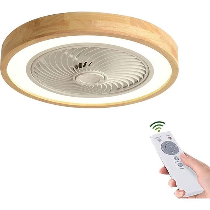 Ventilateur de plafond silencieux en bois avec éclairage ventilateur de