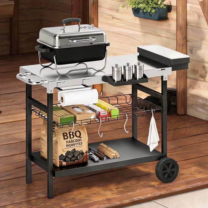 Outil Multifonctions Jardin - 44.9 x 24 x 31.9 in and 114x61x81 cm Other Garden and Outdoor with Noir Acier Inoxydable
