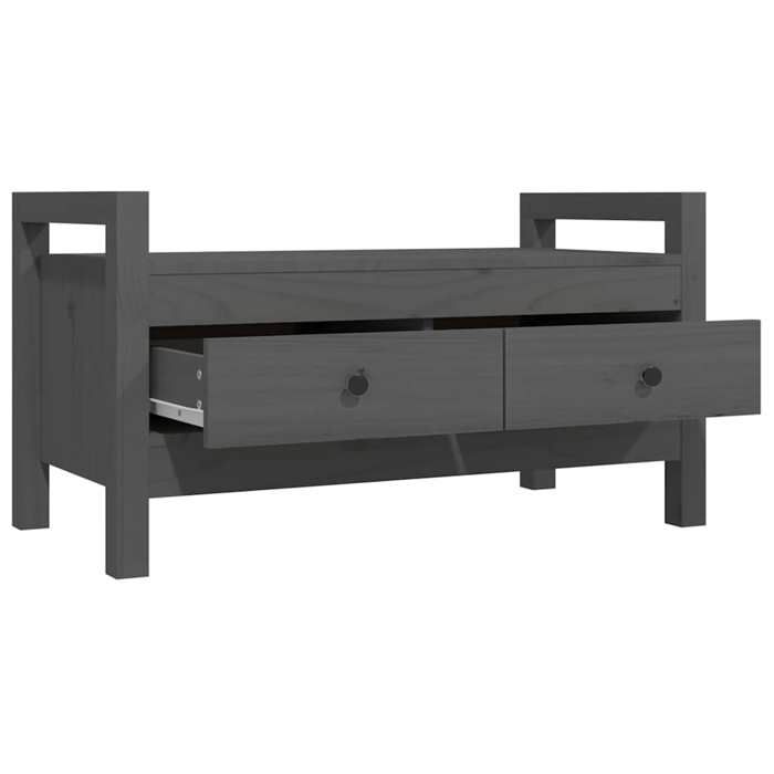 NEW Gris MEUBLE SIEGE - vidaXL - Banc dentrée Gris 80x40x43 cm Bois de pin massif - Banc coffre - Pour maison（1parcel）1785901