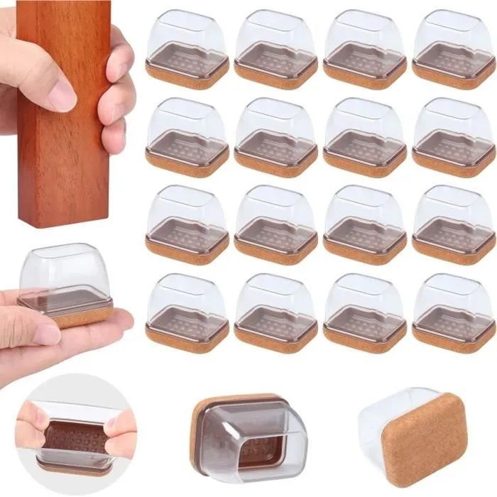 Protection Pied de Chaise - Embout de Chaise en Silicone avec Coussinets en Feutre - Lot de 16 - Transparent PRI Protection Pied de Chaise - Embout de Chaise en Silicone avec Coussinets en Feutre - Lot de 16 - Transparent PRI
