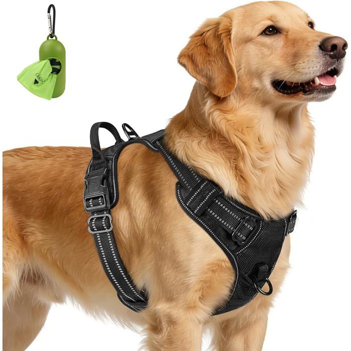 Anti Traction Harnais Très Grand ChienNoirXL  Coupe ajustée régblerembourré Noir XL (Lot de 1) XL ( HARNAIS DE SPORT POUR CHIEN