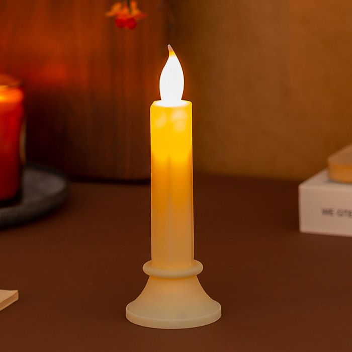 Bougie électronique beige grande LED mariage Noël réaliste beige grandlot de deux