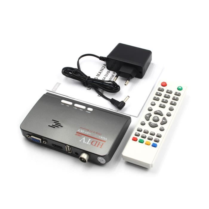 Bouche UE - Récepteur numérique terrestre HDTV DVB T-1080, DVB T2 P, récepteur numérique HDTV compatible HDMI
