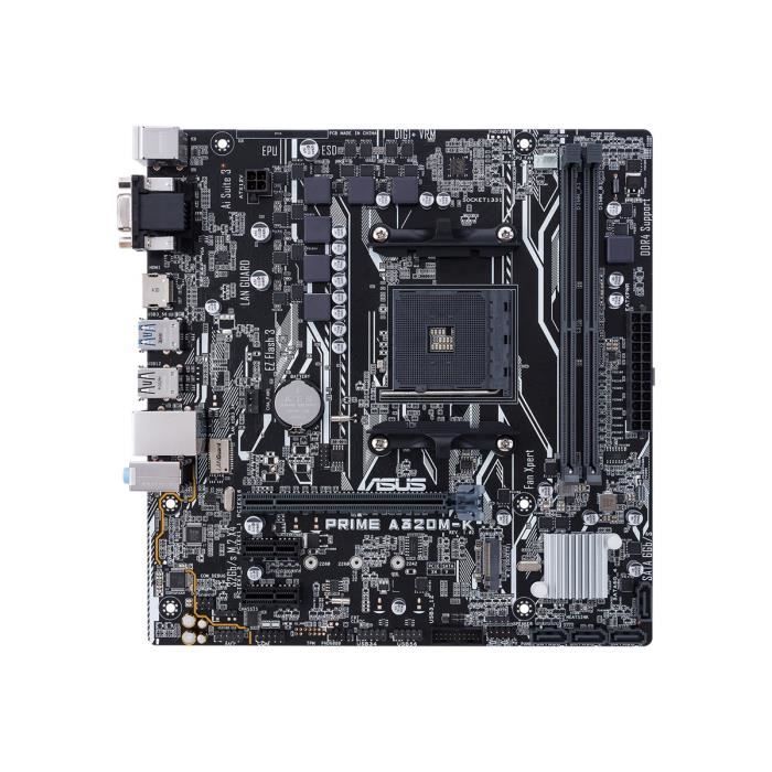 ASUS PRIME A320M-K Carte-mère micro ATX Socket AM4 AMD A320 USB 3.0 Gigabit LAN carte graphique embarquée (unité centrale… - Asus