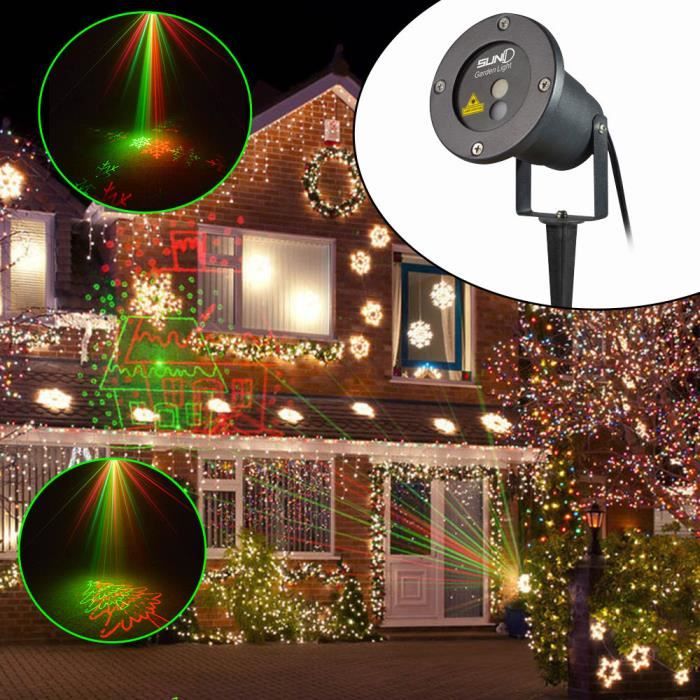 Suny LED laser lampe de jardin 8 gobos laser projecteur lumière rouge
