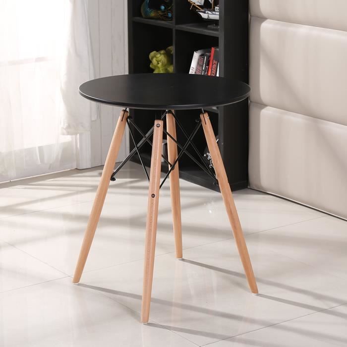 hombuy® ensemble de table scandinave ronde noire et 4 chaises scandinaves noires pour salle à manger,cuisine,salon,bureau-france