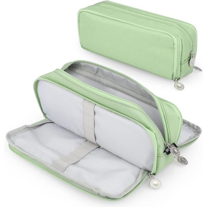 X SIM FITNESSX Trousse à Crayons Pour Adolescents Et Filles - 3 Compartiments - Grande Capacité - Pour L'école Et Le Bureau (Noir